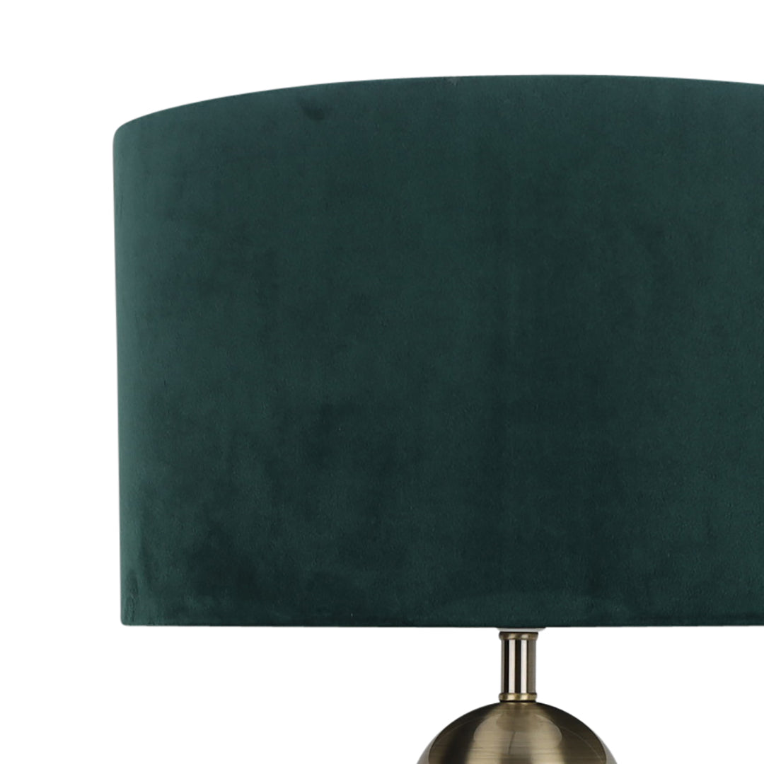 Pagazzi Aila Antique Brass Table Lamp with Green Shade