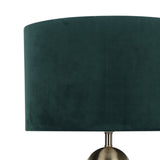 Pagazzi Aila Antique Brass Table Lamp with Green Shade