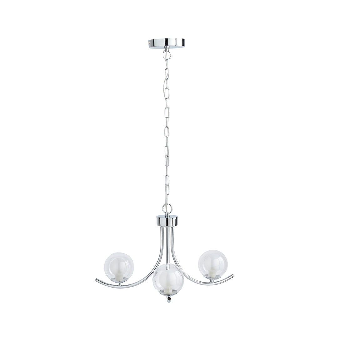 Pagazzi Jimena 3 Light Polished Chrome Pendant Ceiling Light