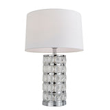 Pagazzi Indus Jewelled Cylinder Off White Table Lamp