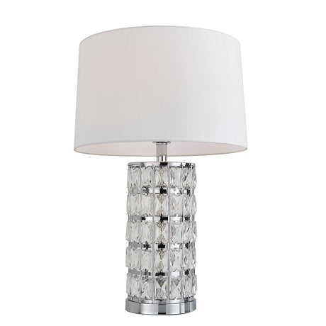 Pagazzi Indus Jewelled Cylinder Off White Table Lamp