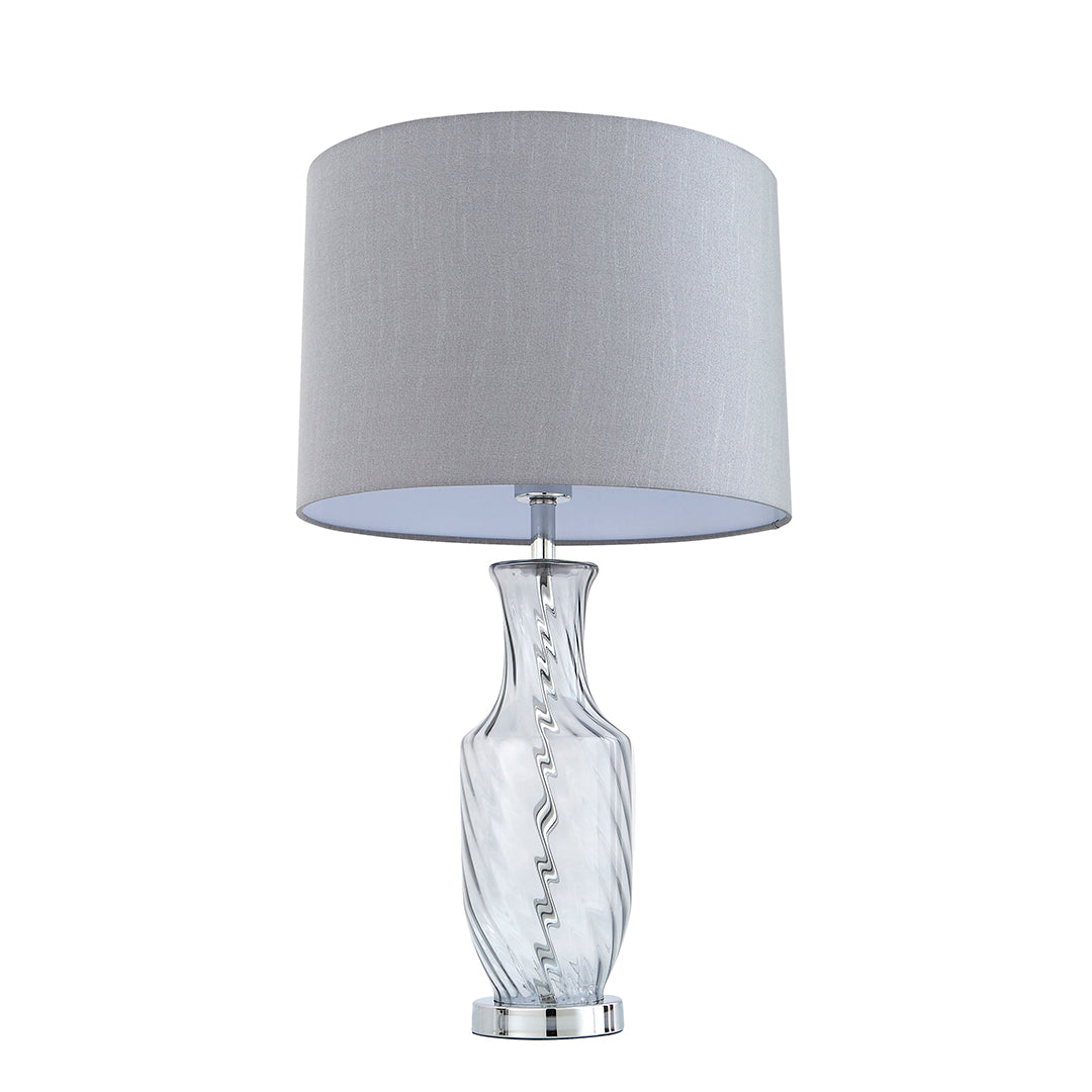 Pagazzi Rigl Twist Grey Glass Table Lamp
