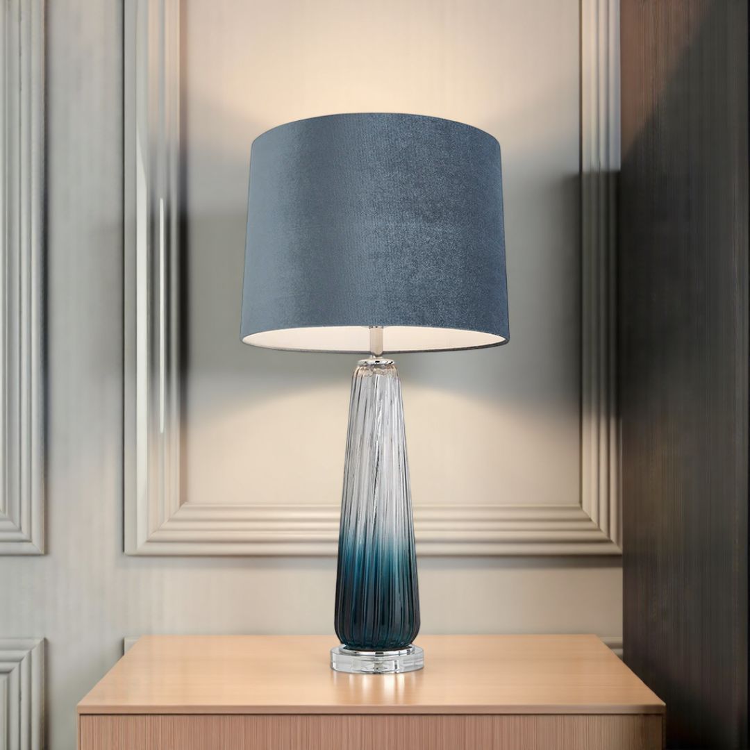 Pagazzi Alura Tapered Blue Ombre Glass Table Lamp