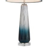 Pagazzi Alura Tapered Blue Ombre Glass Table Lamp