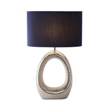 Pagazzi Dott Chrome Ceramic Table Lamp with Blue Shade