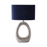 Pagazzi Dott Chrome Ceramic Table Lamp with Blue Shade