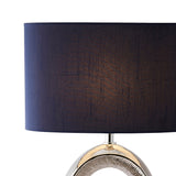 Pagazzi Dott Chrome Ceramic Table Lamp with Blue Shade