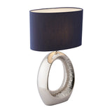Pagazzi Dott Chrome Ceramic Table Lamp with Blue Shade