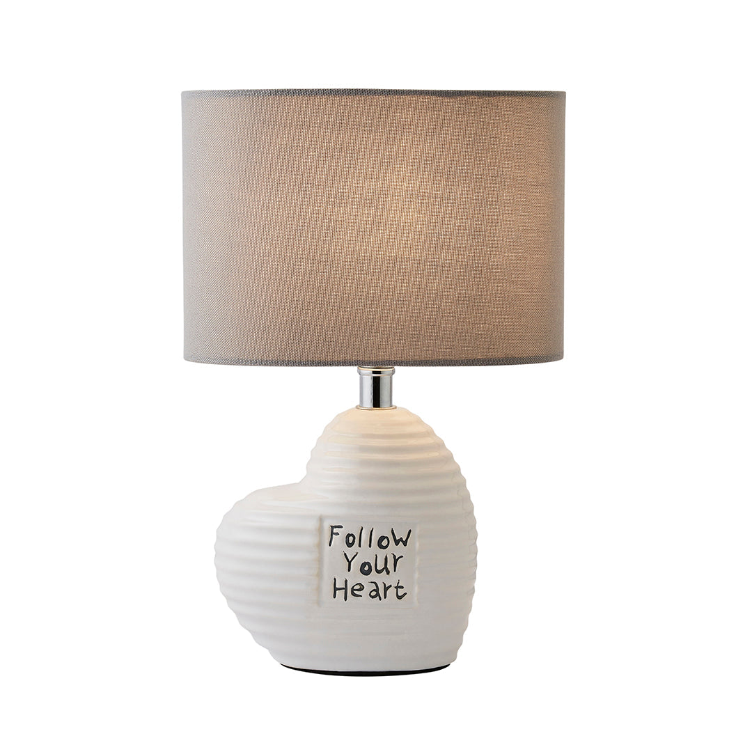 Pagazzi Willow Ceramic Table Lamp with Grey Shade