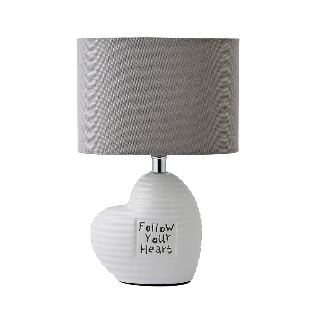 Pagazzi Willow Ceramic Table Lamp with Grey Shade
