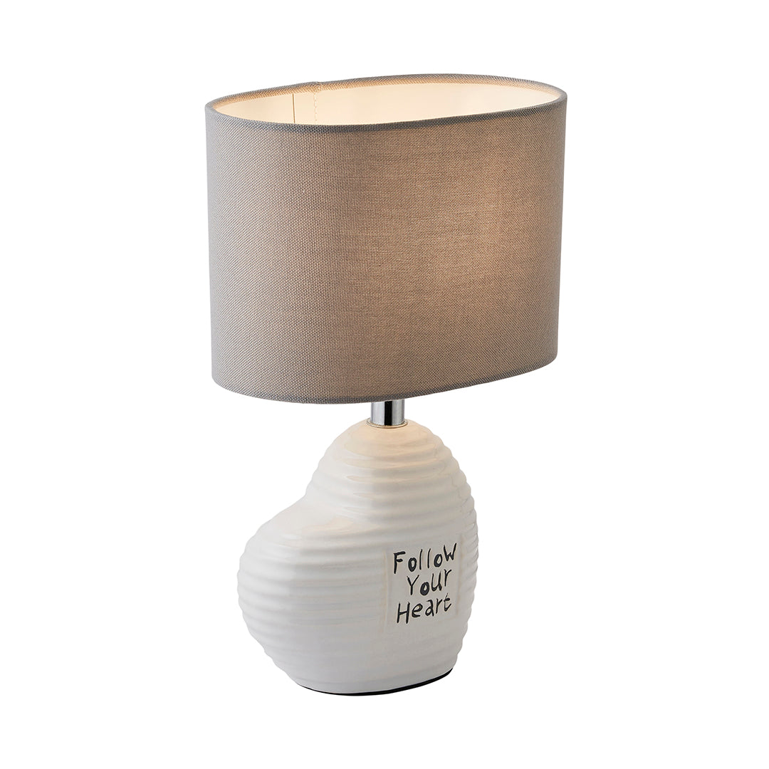 Pagazzi Willow Ceramic Table Lamp with Grey Shade