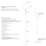 Pagazzi Lustre Black LED Rechargeable Floor Lamp