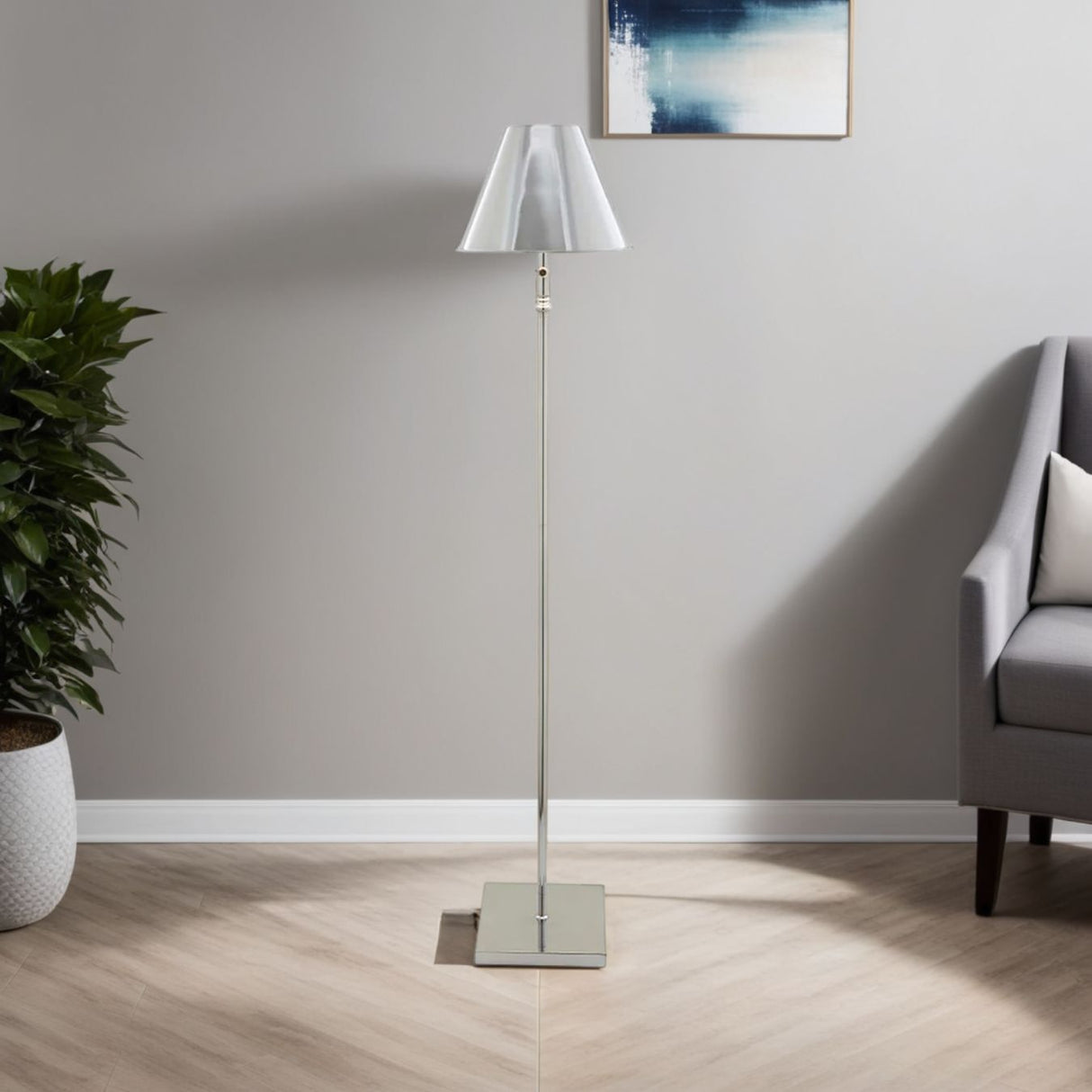 Pagazzi Lustre Polished Chrome LED Rechargeable Floor Lamp
