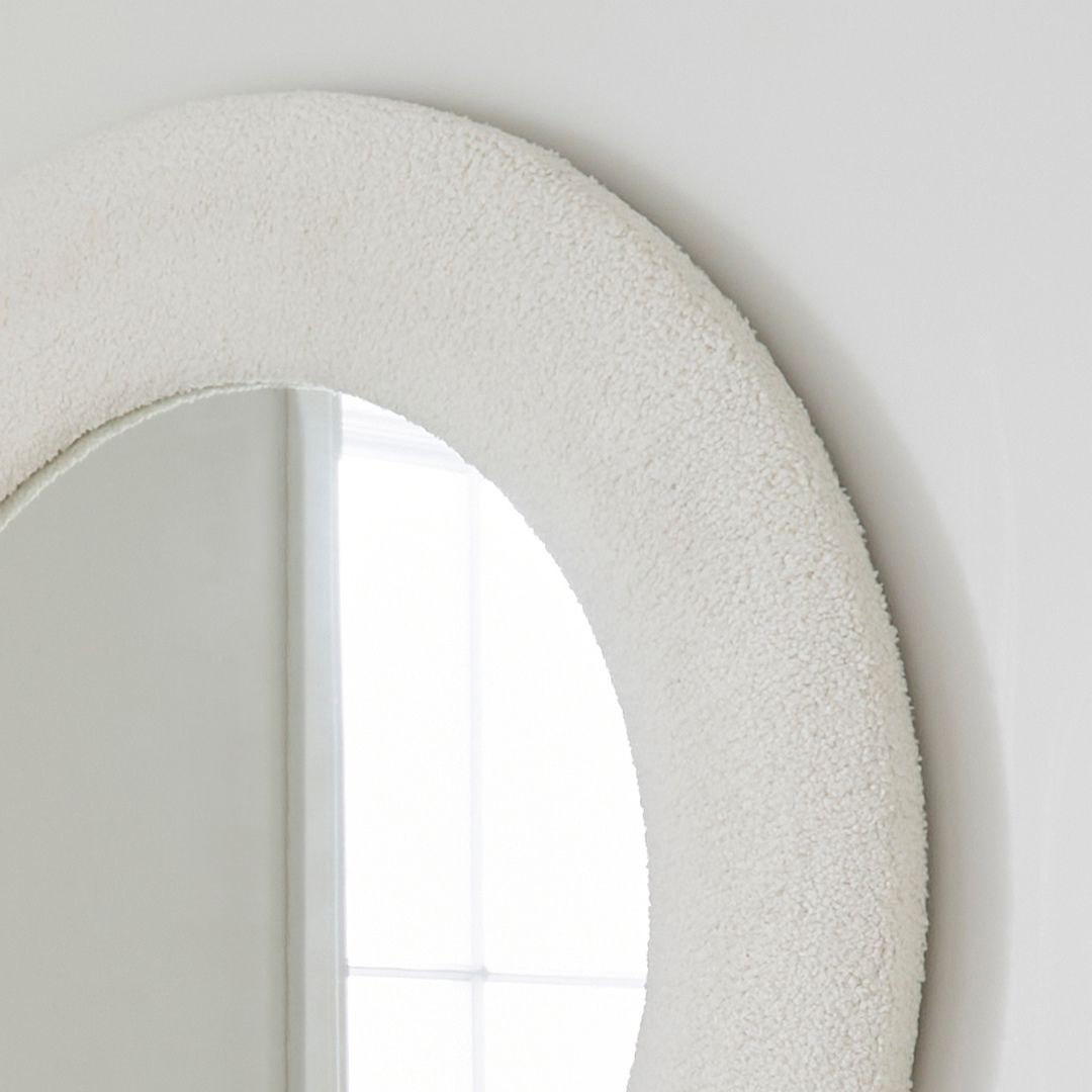 Pagazzi Boucle Cream Round Mirror