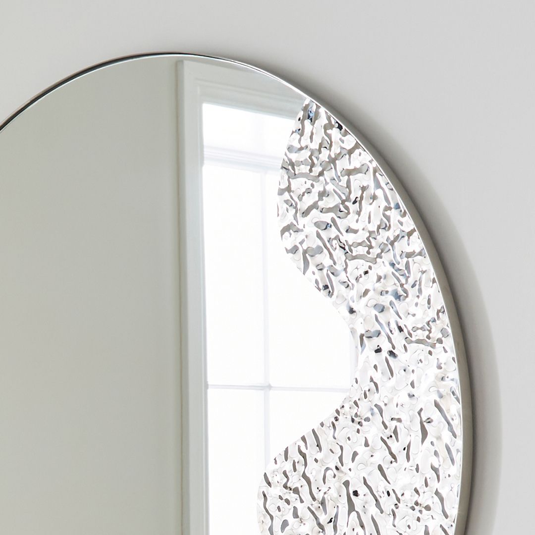 Pagazzi Ripple Silver Round Mirror