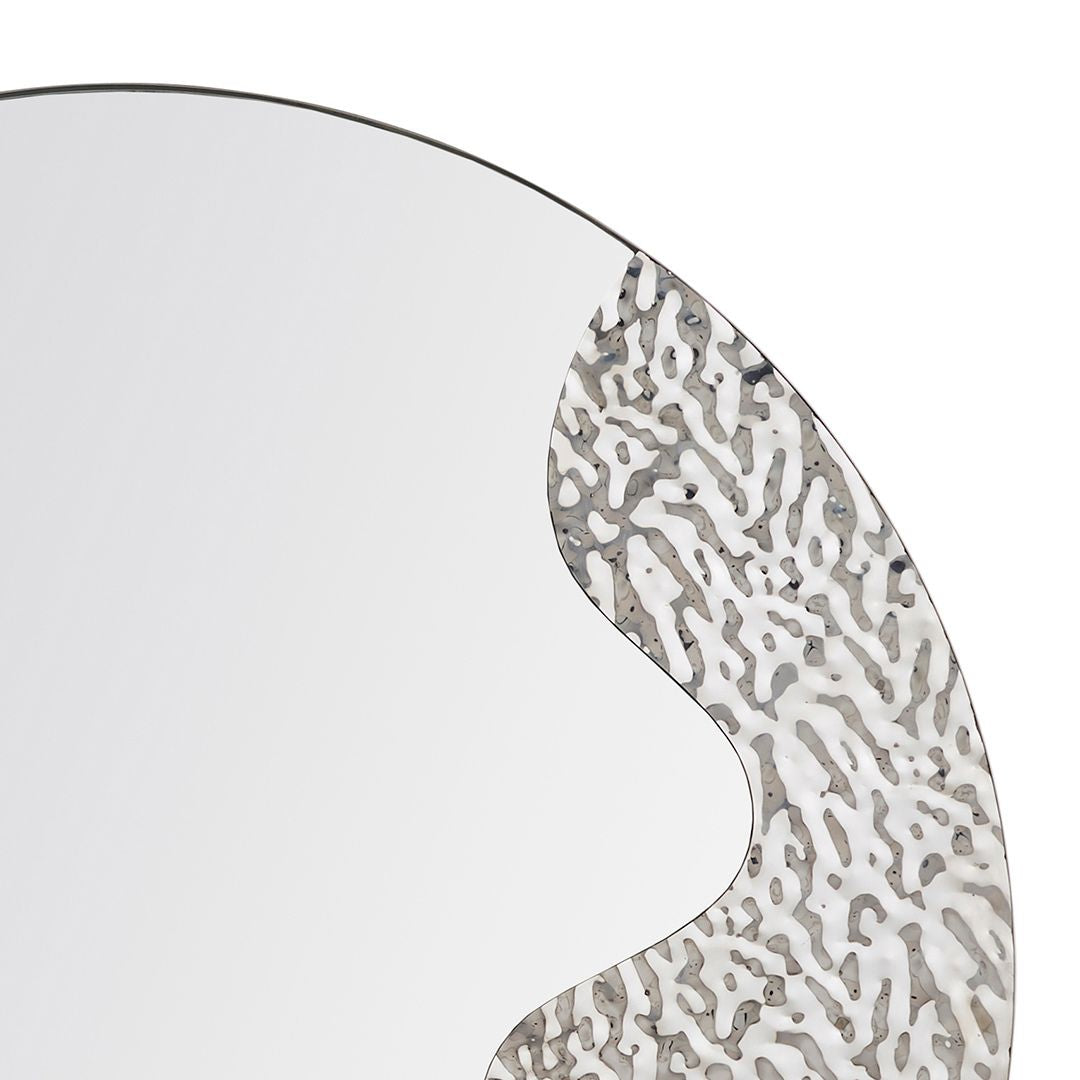 Pagazzi Ripple Silver Round Mirror