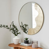 Pagazzi Ripple Antique Brass Round Mirror