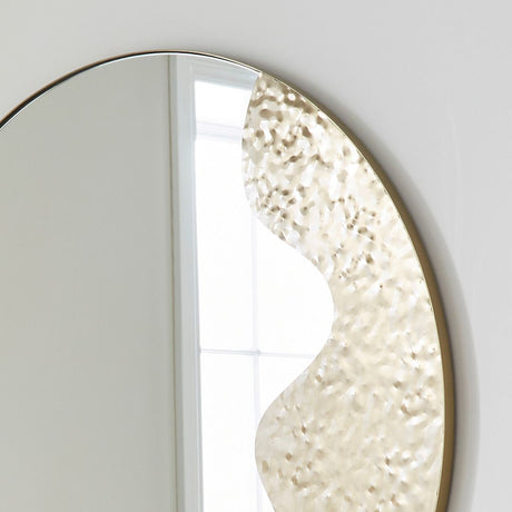 Pagazzi Ripple Antique Brass Round Mirror