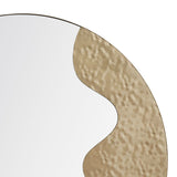 Pagazzi Ripple Antique Brass Round Mirror