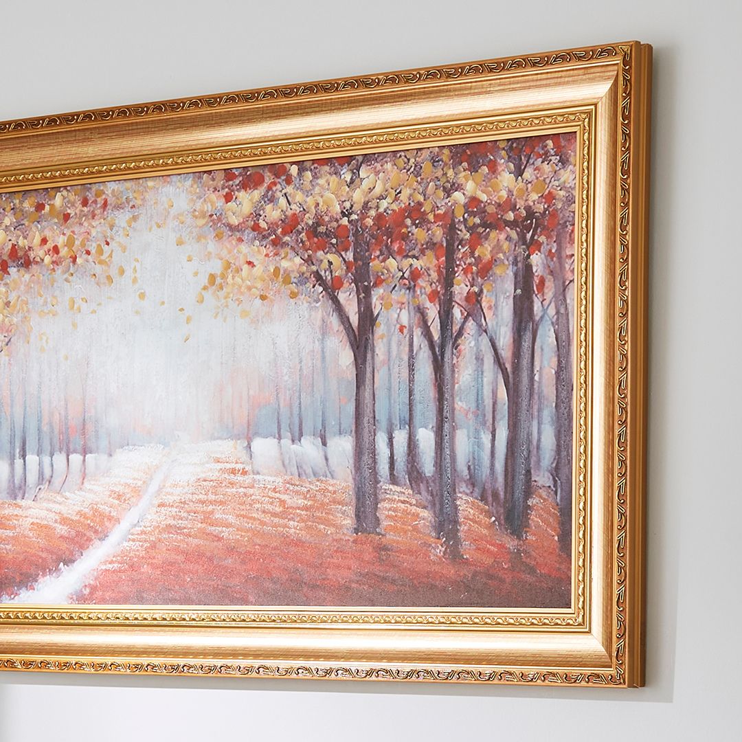 Pagazzi Wooded Trail Gold Framed Canvas Wall Art