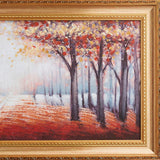Pagazzi Wooded Trail Gold Framed Canvas Wall Art