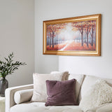 Pagazzi Wooded Trail Gold Framed Canvas Wall Art