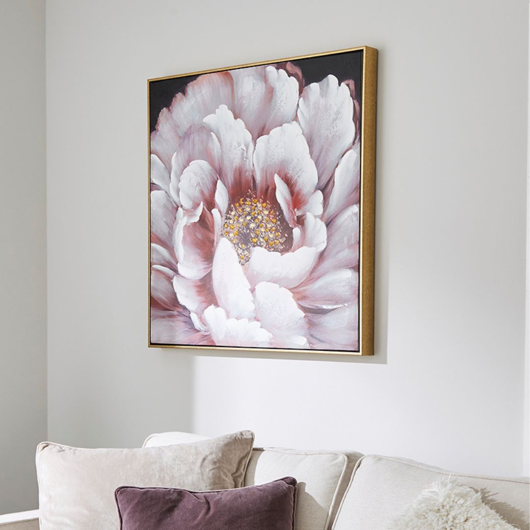 Pagazzi Peony Blush Framed Canvas Wall Art