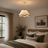Pagazzi Ripple Off White & Black Lampshade - 27cm