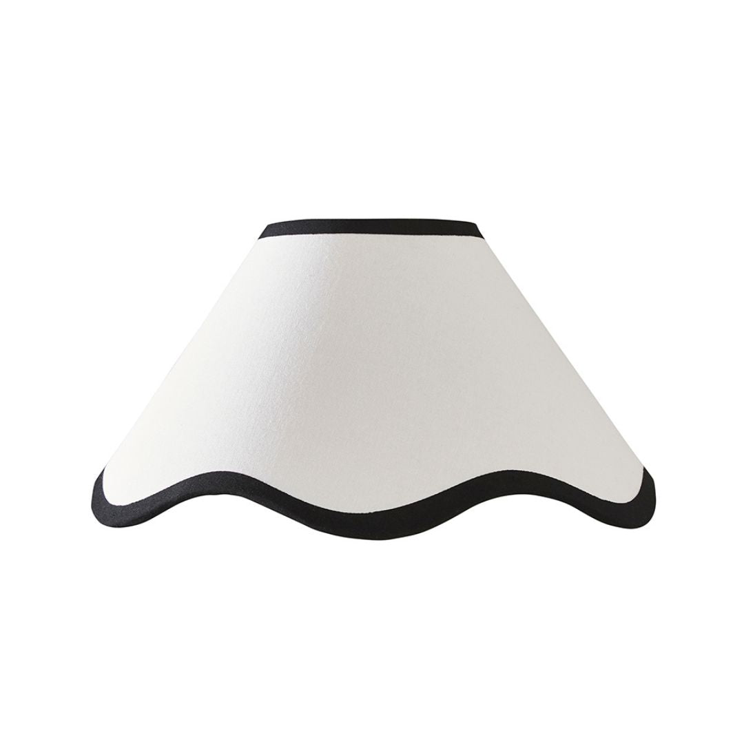 Pagazzi Ripple Off White & Black Lampshade - 27cm