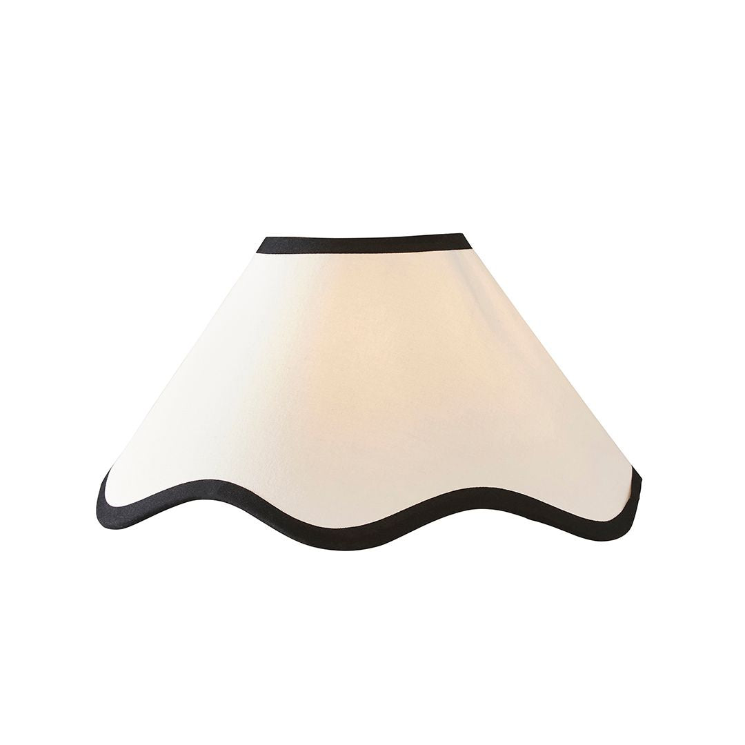 Pagazzi Ripple Off White & Black Lampshade - 32cm