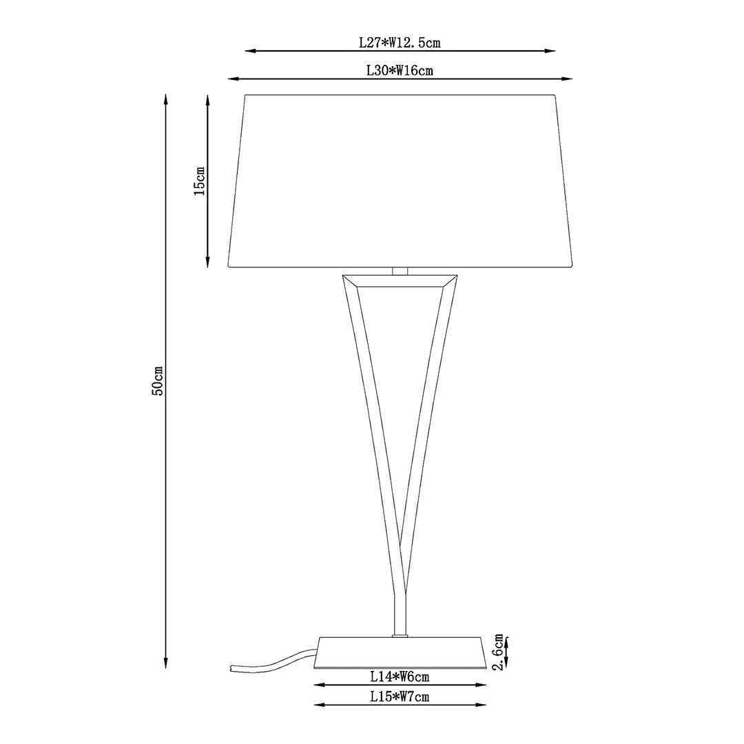 Pagazzi Lizzie Chrome Navy Touch Table Lamp