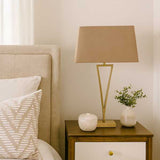 Pagazzi Lizzie Antique Brass & Champagne Touch Table Lamp