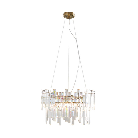 Pagazzi Onega 3 Light Antique Brass & Glass Pendant Ceiling Light