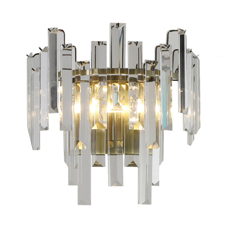 Pagazzi Onega Antique Brass Glass Crystal Wall Light