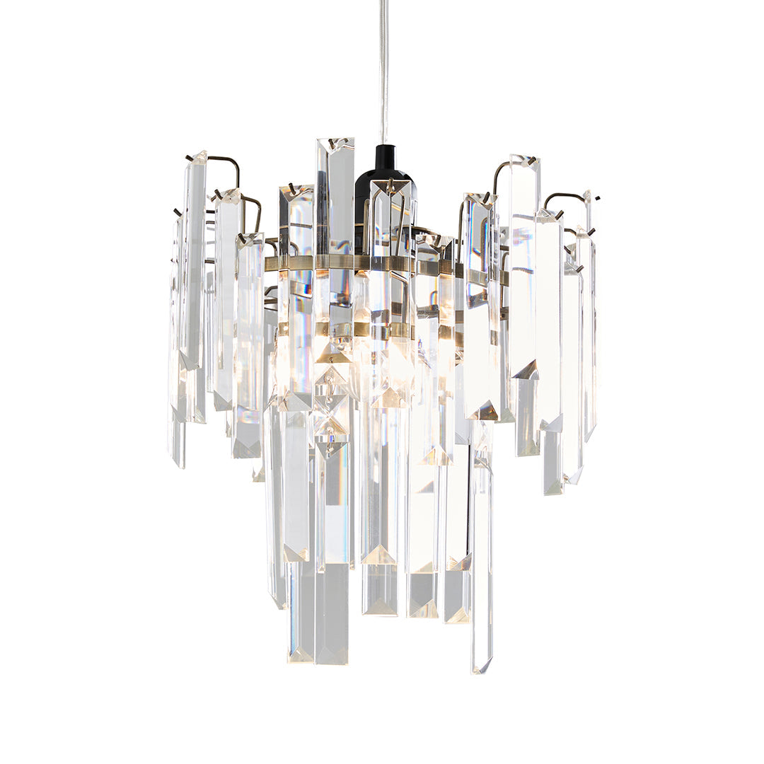 Pagazzi Onega Antique Brass Glass Easy Fit Pendant Shade