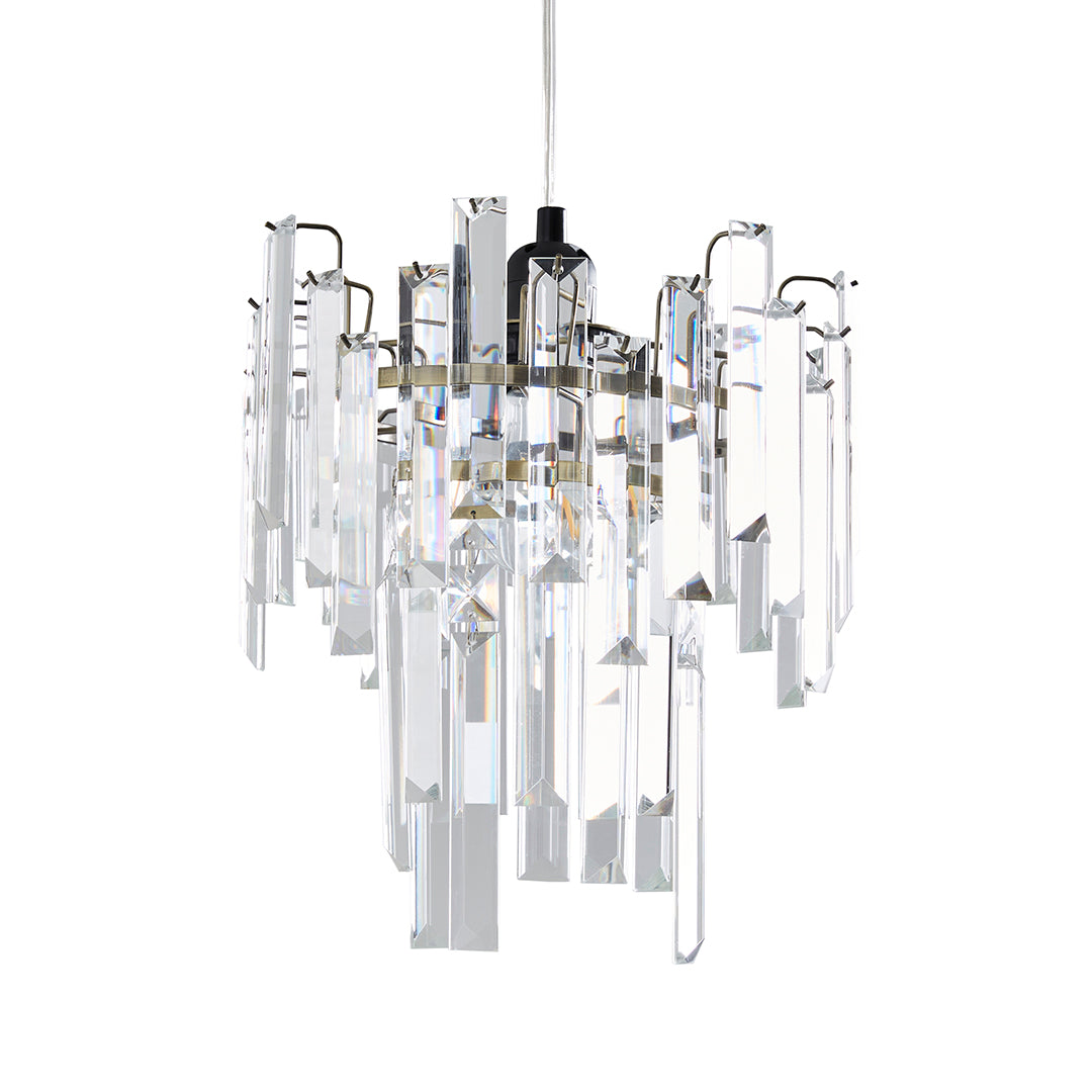 Pagazzi Onega Antique Brass Glass Easy Fit Pendant Shade