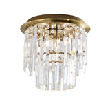 Pagazzi Onega 3 Light Antique Brass Glass Flush Ceiling Light