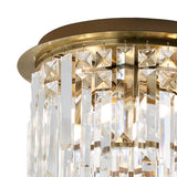 Pagazzi Onega 3 Light Antique Brass Glass Flush Ceiling Light