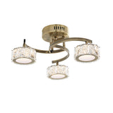 Pagazzi Dilan 3 Light Antique Brass LED Semi Flush Ceiling Light