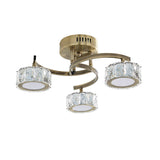 Pagazzi Dilan 3 Light Antique Brass LED Semi Flush Ceiling Light