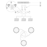 Pagazzi Dilan 3 Light Antique Brass LED Semi Flush Ceiling Light