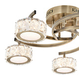 Pagazzi 5 Light Antique Brass LED Semi Flush Ceiling Light
