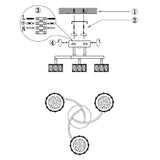 Pagazzi 5 Light Antique Brass LED Semi Flush Ceiling Light