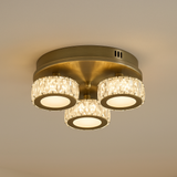 Pagazzi Dilan 3 Light Antique Brass LED Flush Ceiling Light
