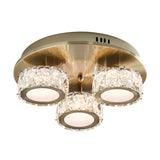 Pagazzi Dilan 3 Light Antique Brass LED Flush Ceiling Light