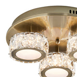 Pagazzi Dilan 3 Light Antique Brass LED Flush Ceiling Light