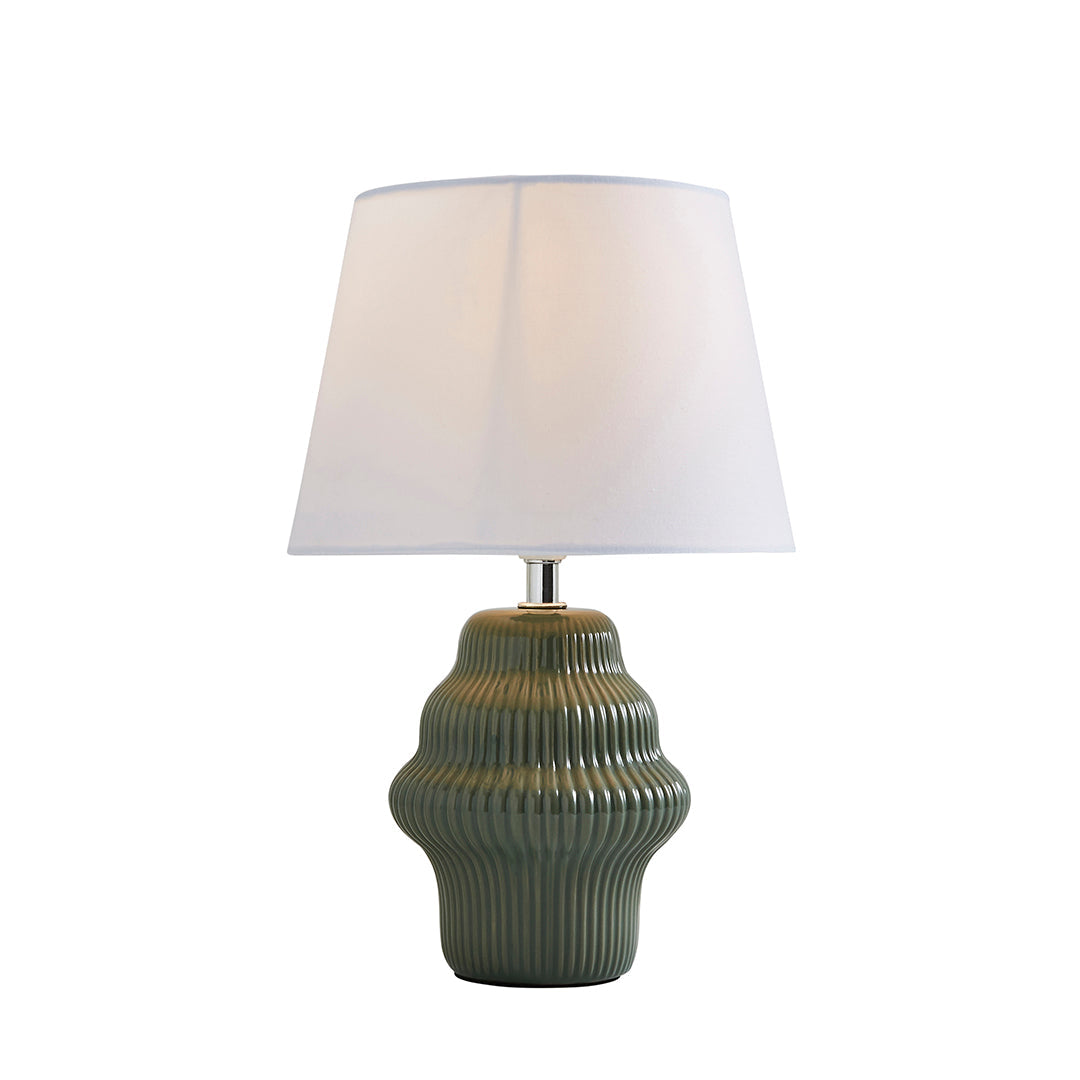 Pagazzi Alanna Green Ribbed Ceramic Table Lamp