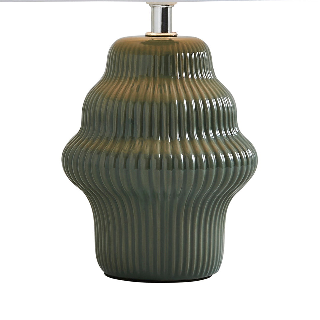Pagazzi Alanna Green Ribbed Ceramic Table Lamp