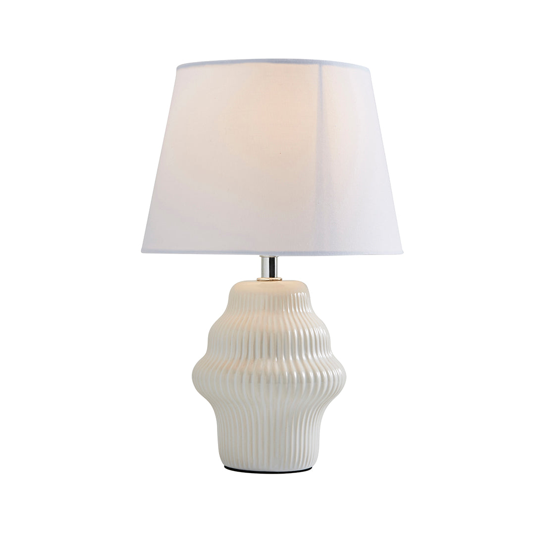 Pagazzi Alanna Ivory Ribbed Ceramic Table Lamp