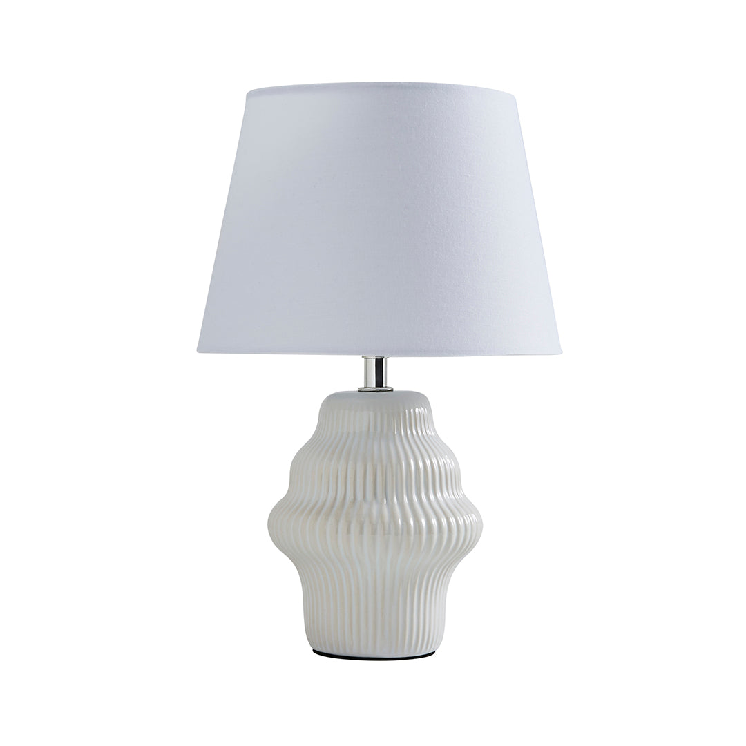 Pagazzi Alanna Ivory Ribbed Ceramic Table Lamp